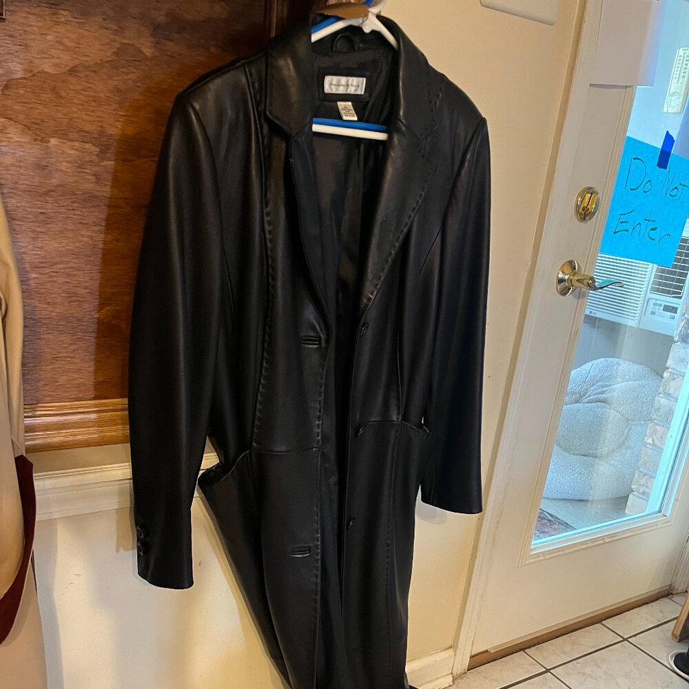 Preston & York Leather Trench Coat